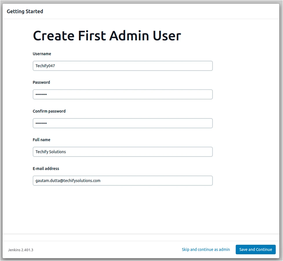 Create First Admin 