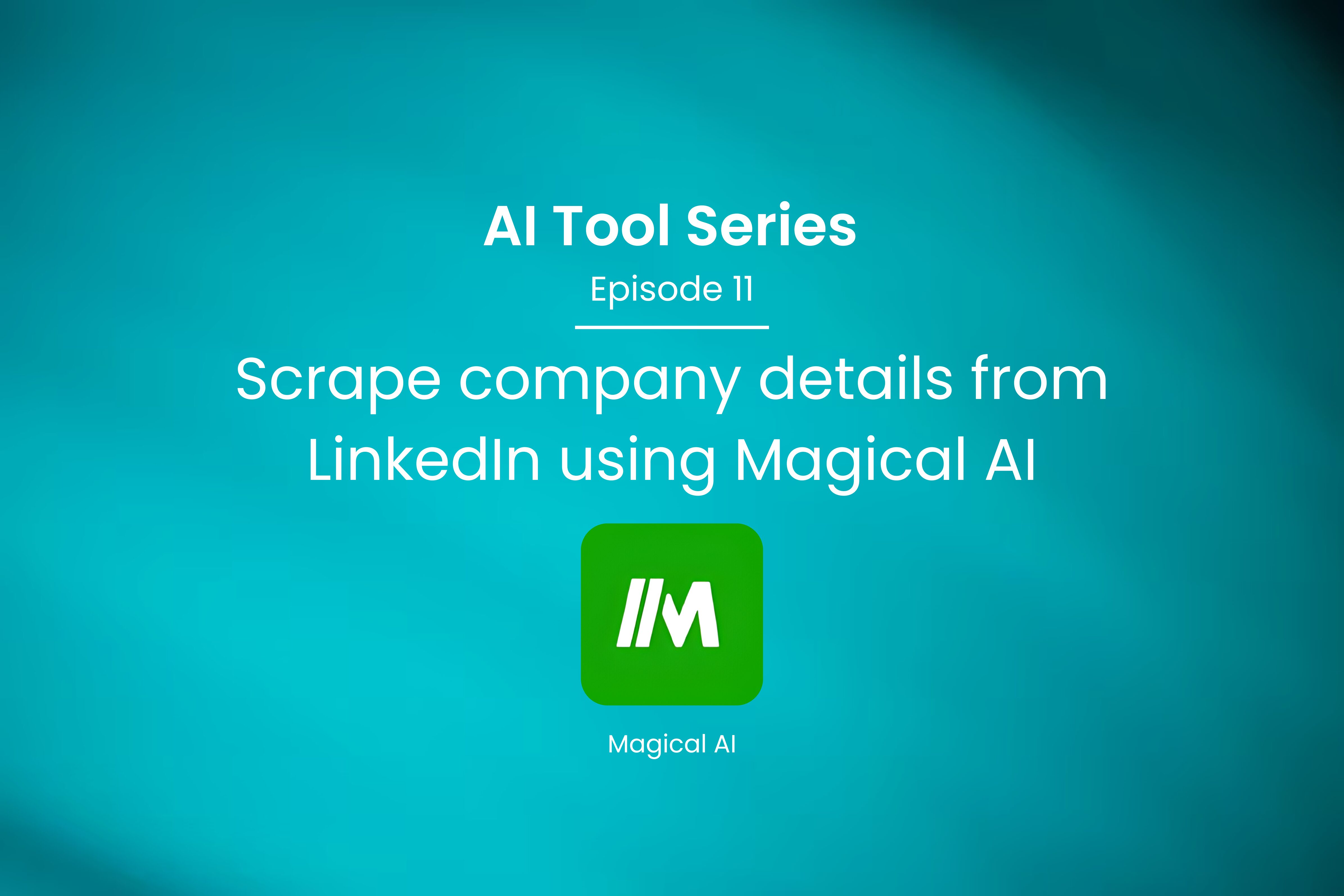 AI Tool Series – Episode 11: Streamline Your Data Gathering with MagicalAI